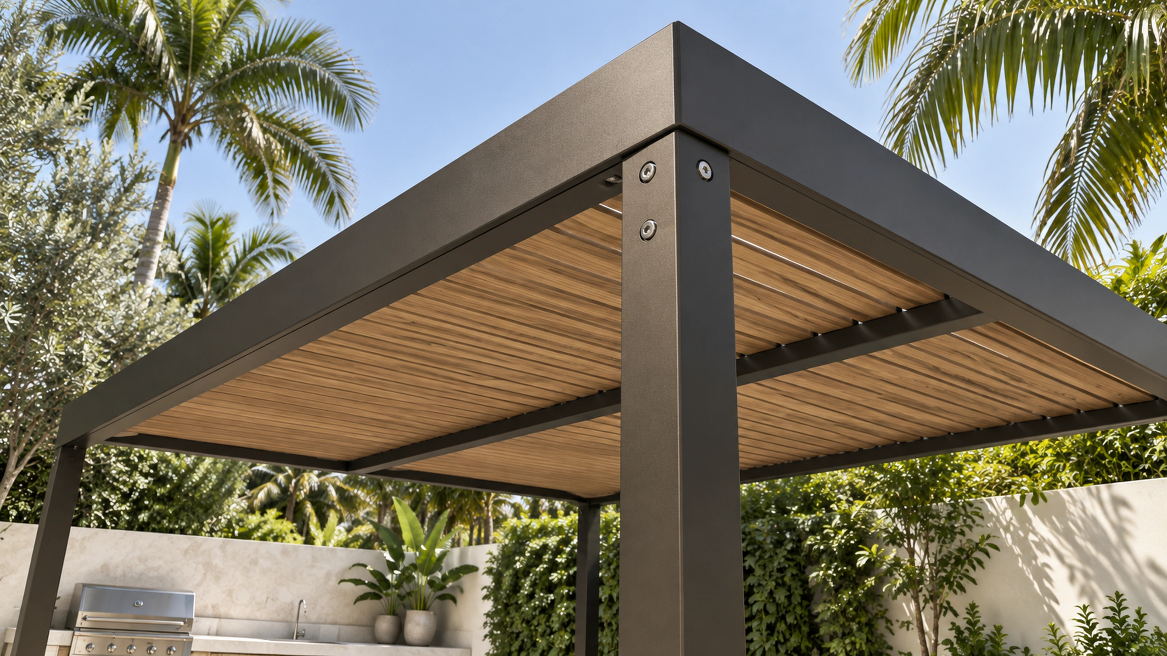 Courtyard Pool & Terrace — shade and structure; design-concept visualization.