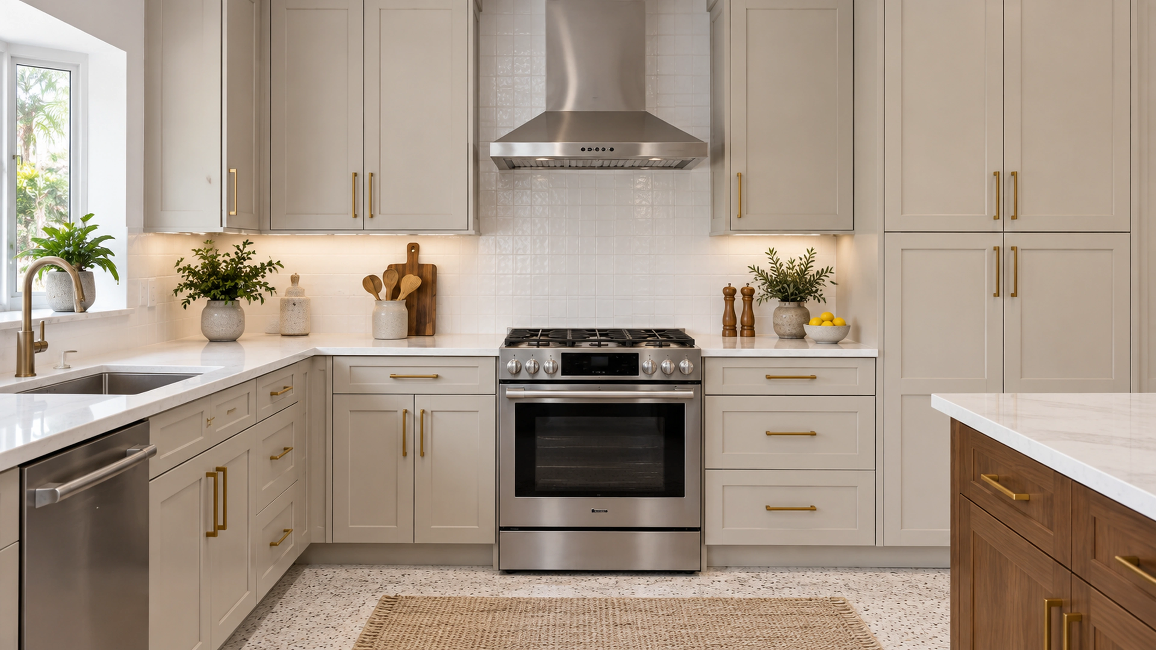 Family Kitchen — the cooking wall; design-concept visualization.