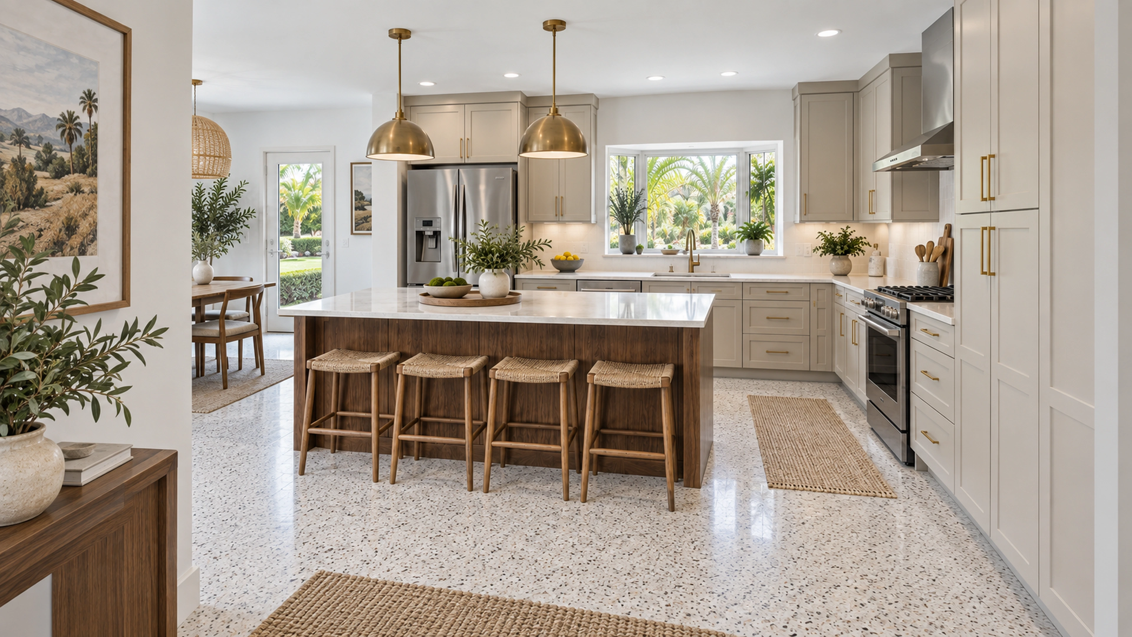 Family Kitchen — a connected room; design-concept visualization.