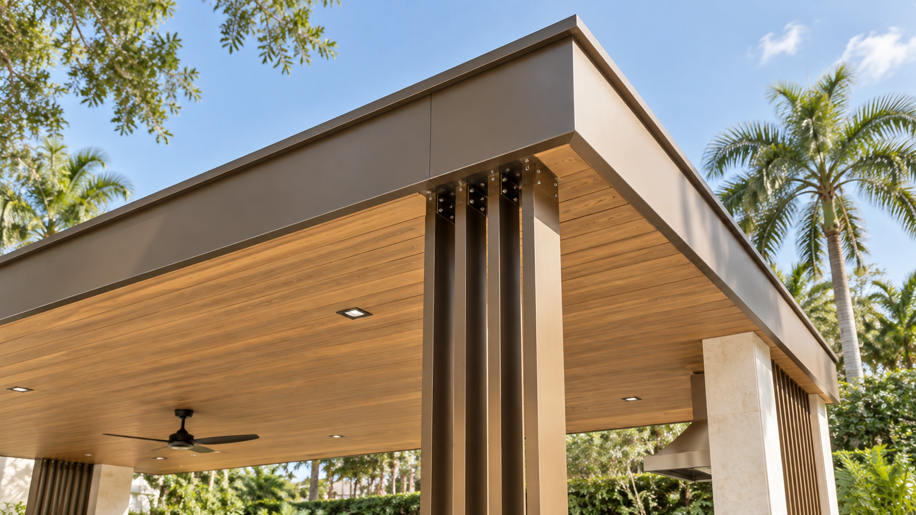 Garden Pavilion & Pool — shade and structure; design-concept visualization.