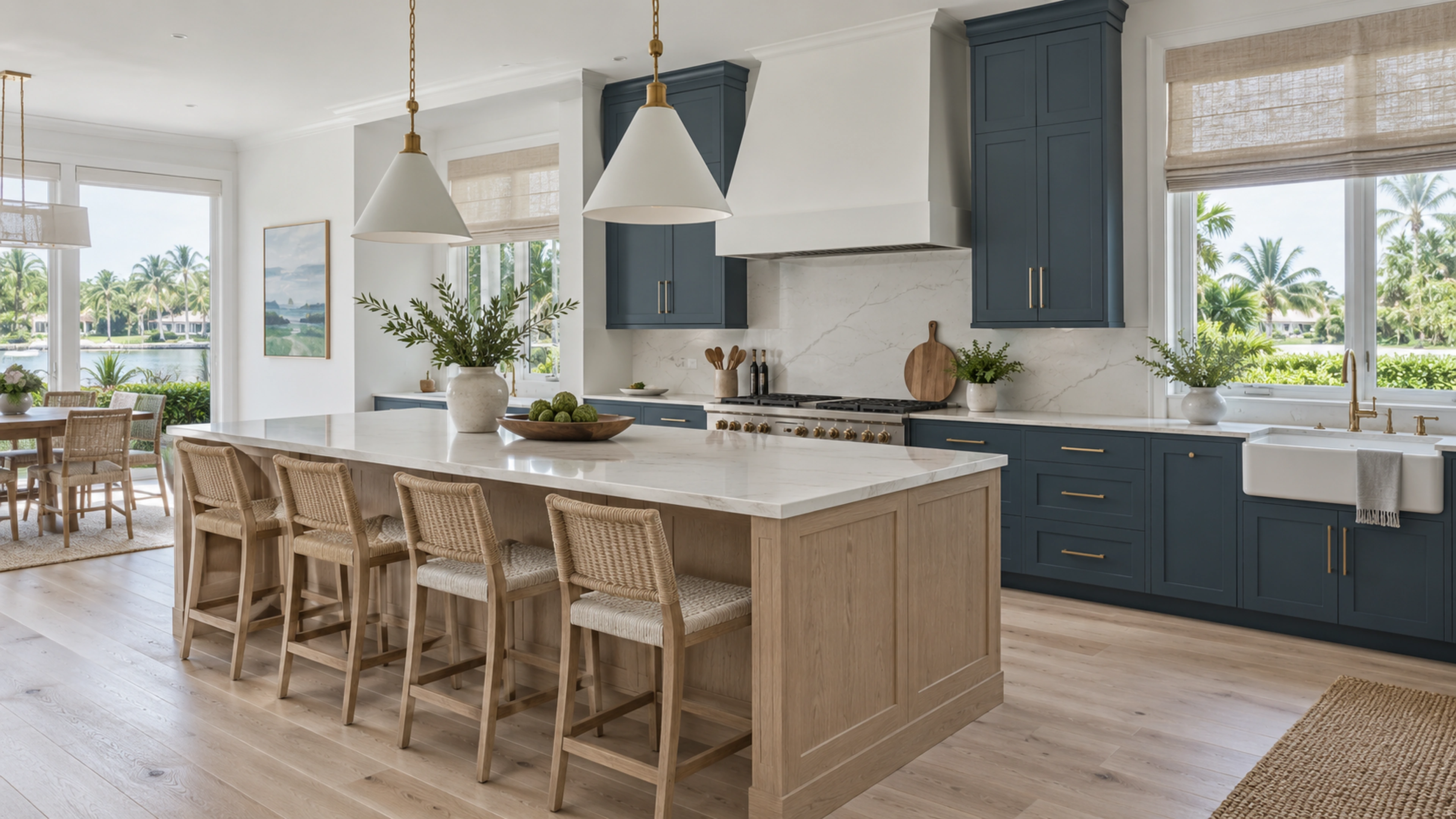 River Light Kitchen — the kitchen, considered as a whole; design-concept visualization.