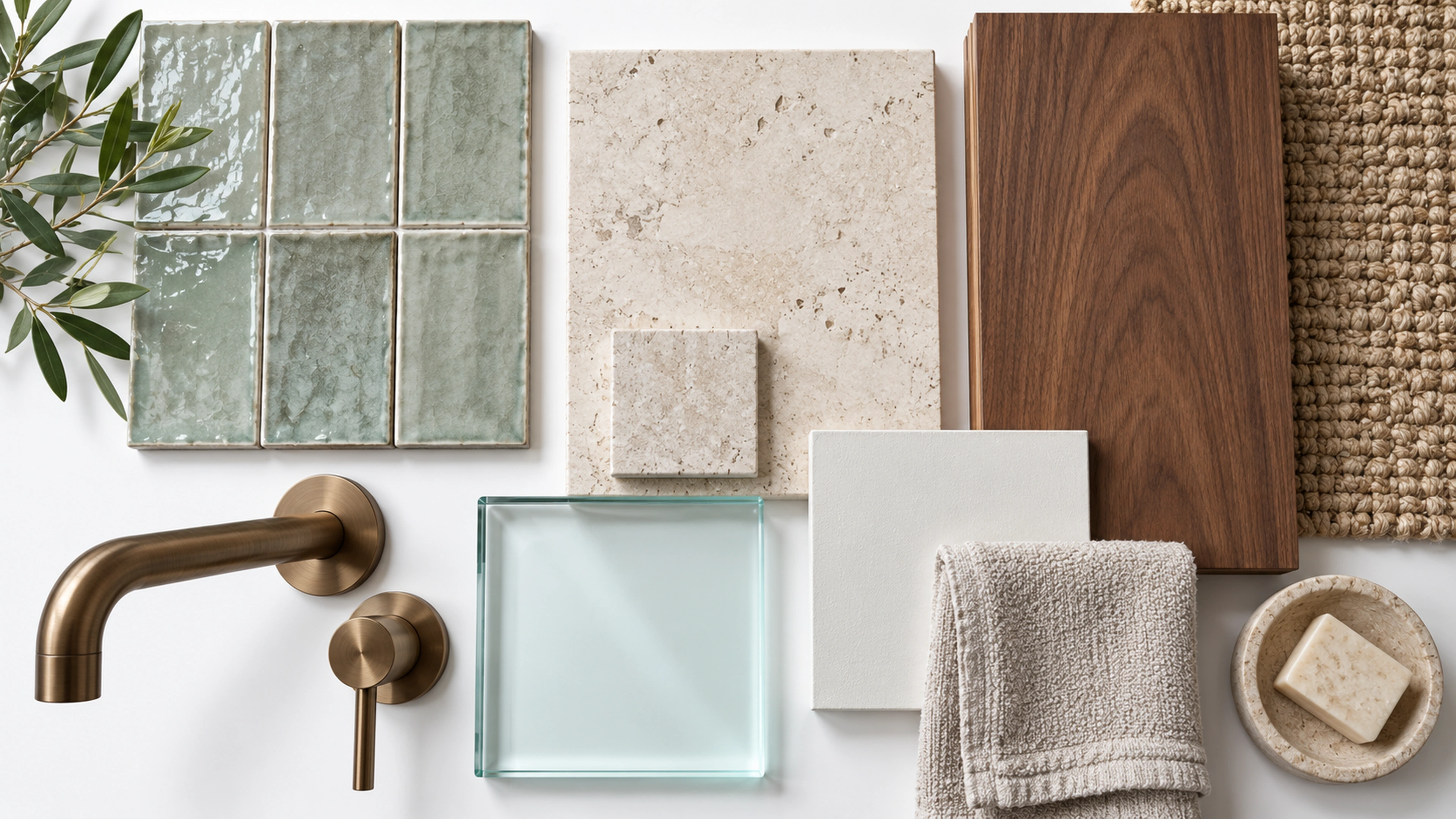 The Spa Bathroom — materials for the spa bathroom; design-concept visualization.