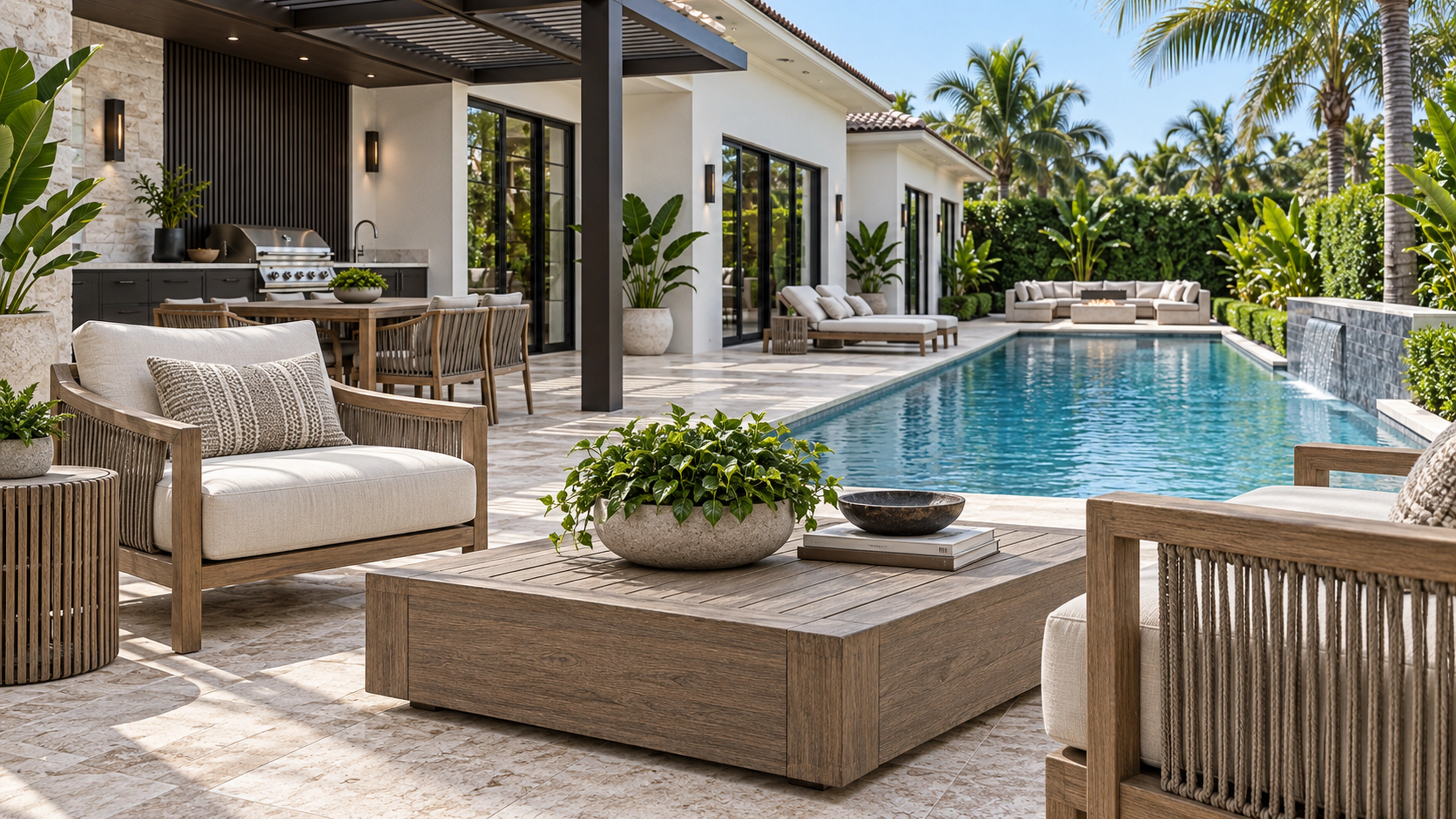 Poolside Living — a place to pause; design-concept visualization.