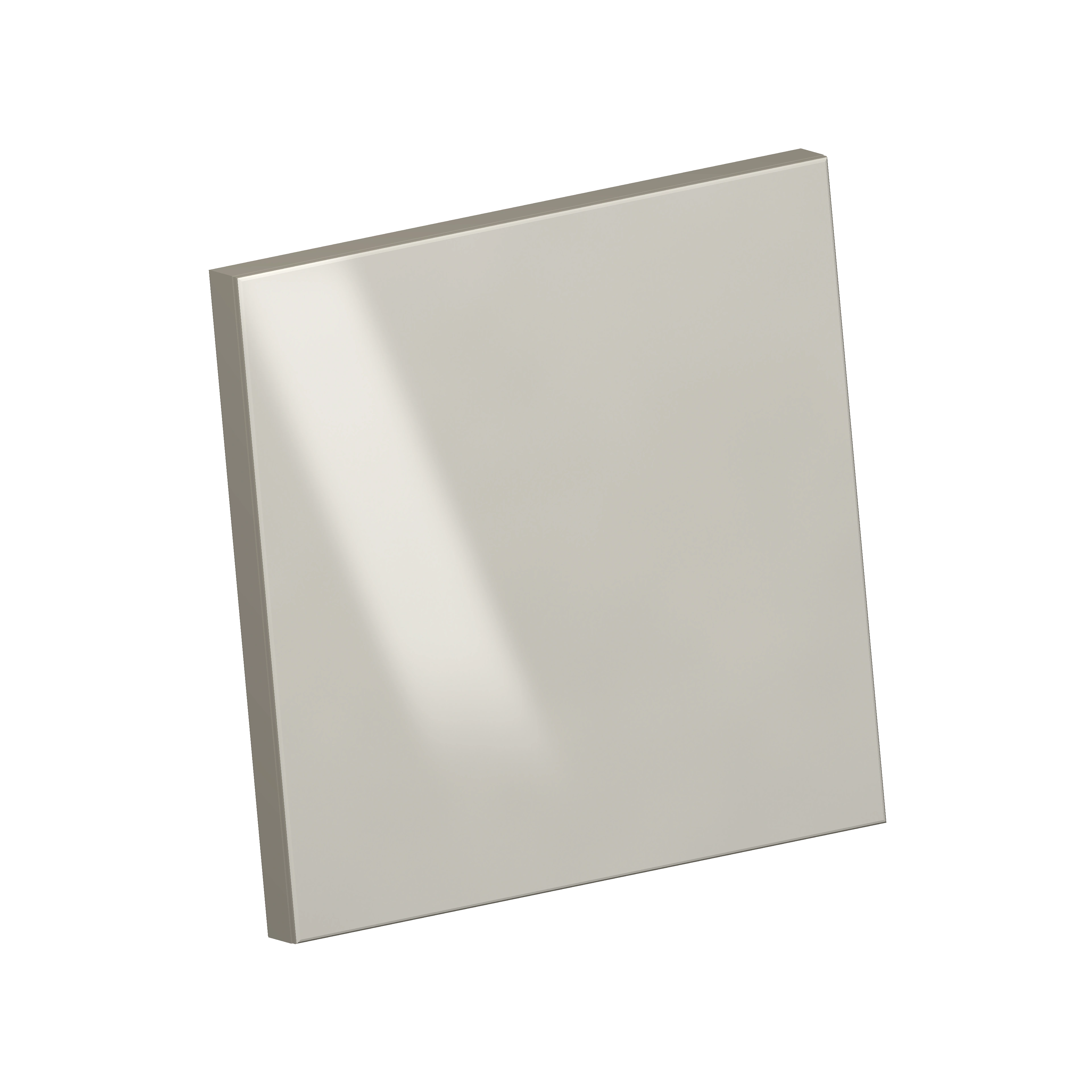 An ivory porcelain tile with a softly glazed ceramic face, beveled edge and visible porcelain body.