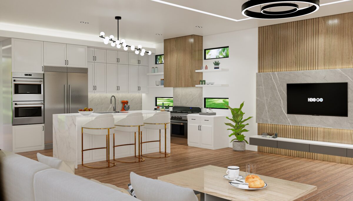 Delray Beach Modern Living & Kitchen Renovation