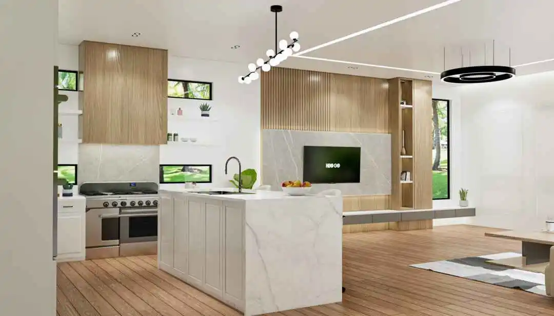 Delray Beach Modern Living & Kitchen Renovation